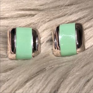 Vintage Clip On Mint Green Earrings